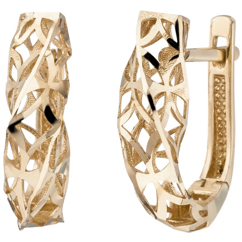 JOBO Creolen gedreht 333 Gold Gelbgold Ohrringe